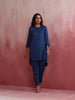 trueBrowns Blue Modal High Low Kurta Co-ord Set - Distacart