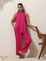 Thumbnail for trueBrowns Pink Viscose Co-ord Set