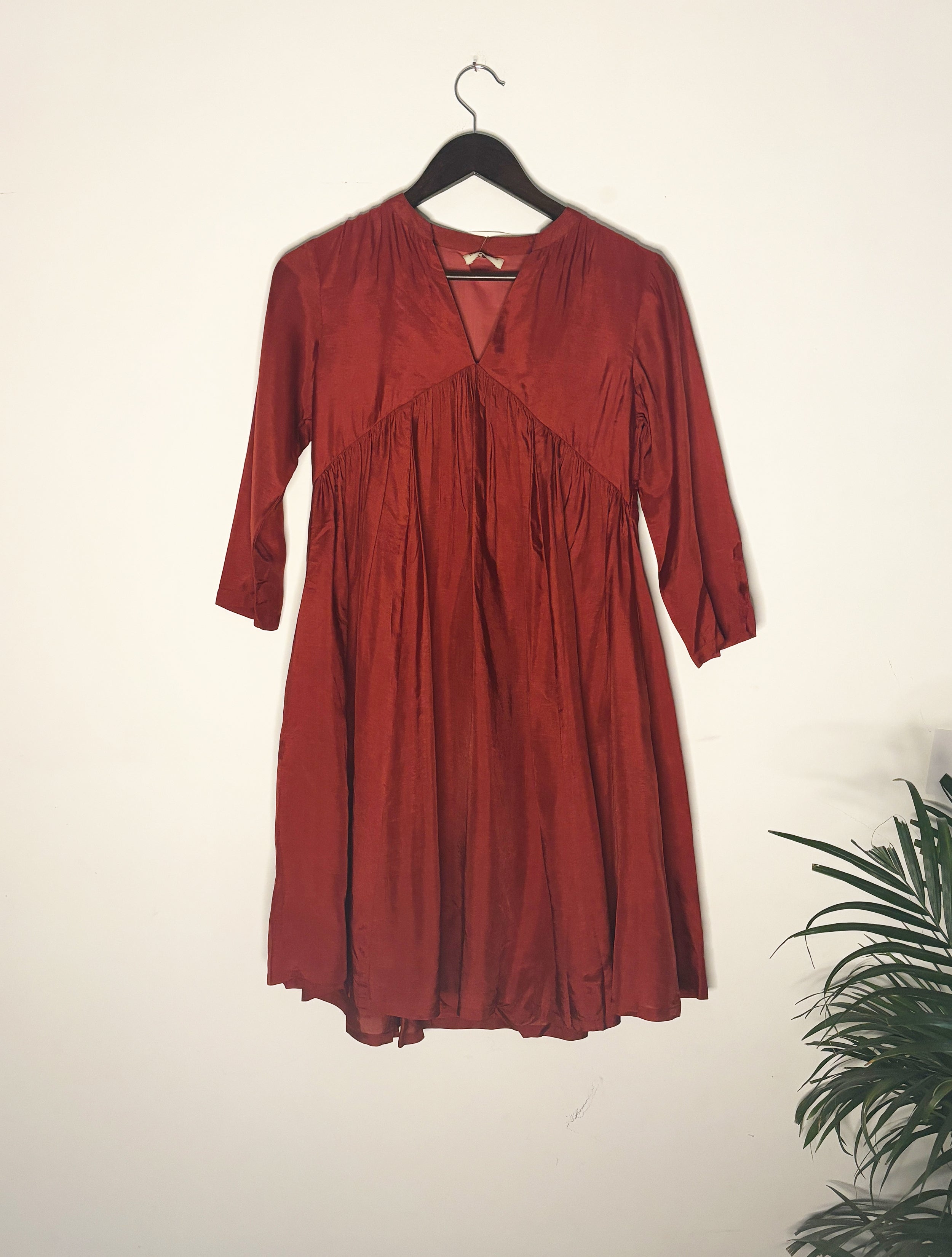 trueBrowns Maroon Silk Top - Distacart