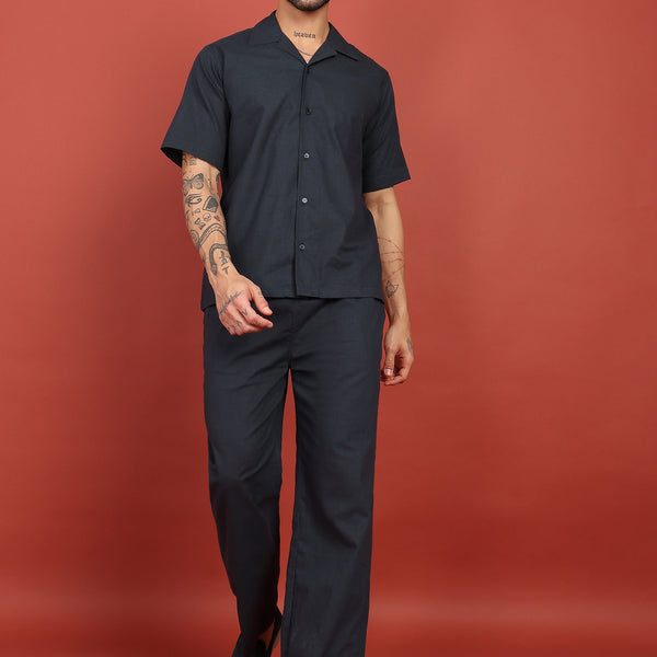 Fabmade Midnight Ease Shirt & Trouser Co-Ord Set - Distacart