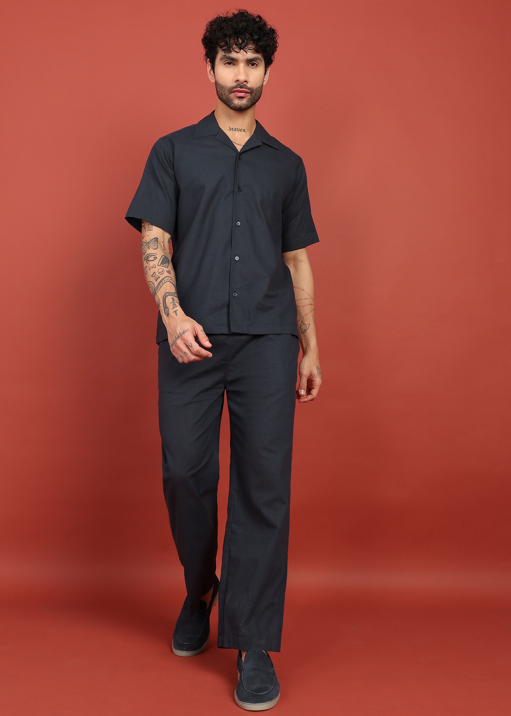 Fabmade Midnight Ease Shirt & Trouser Co-Ord Set - Distacart