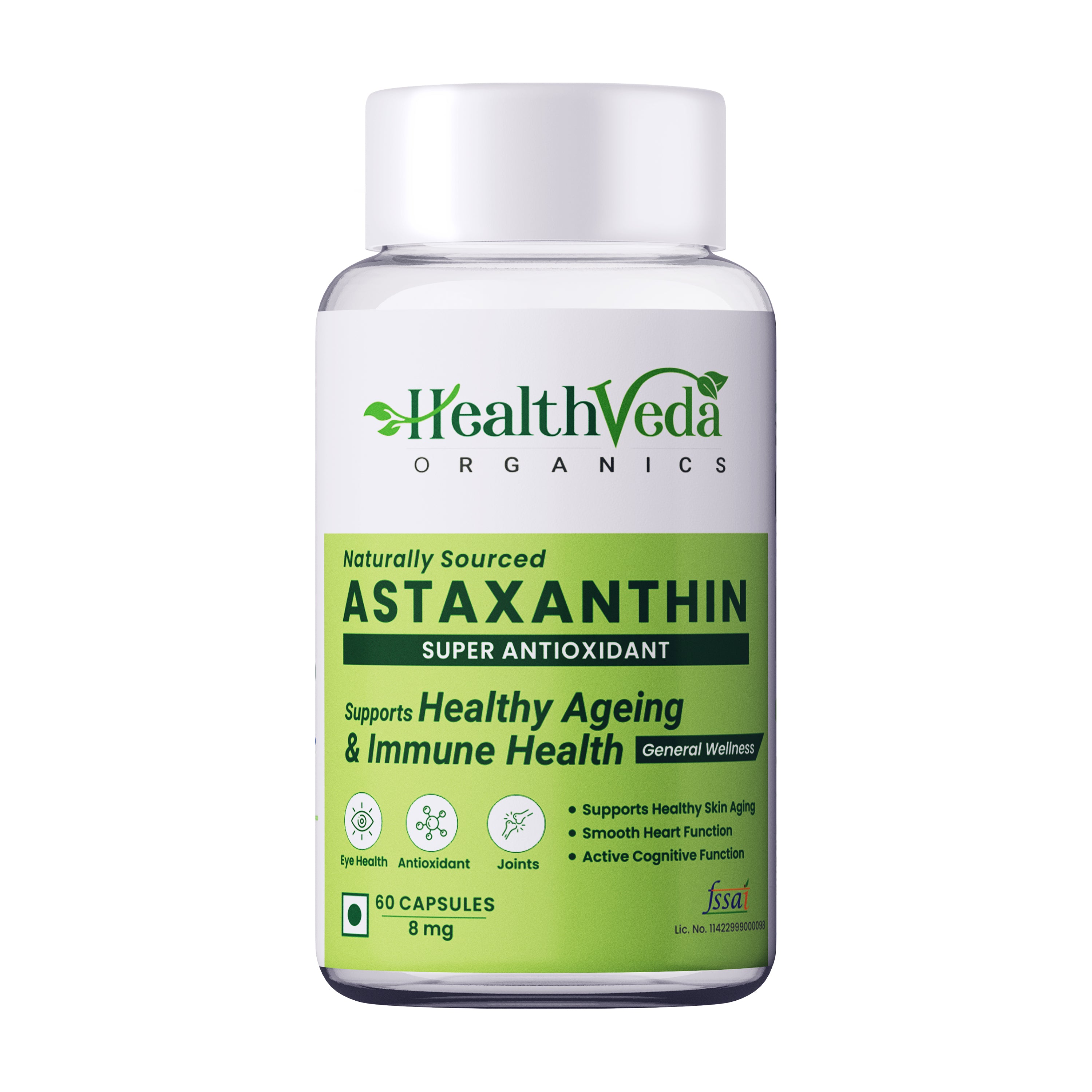 Health Veda Organics Plant Based Astaxanthin 8mg Capsules - Distacart