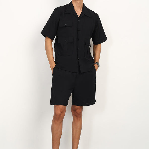 Fabmade Black Utility Co-Ord Set For Men - Distacart