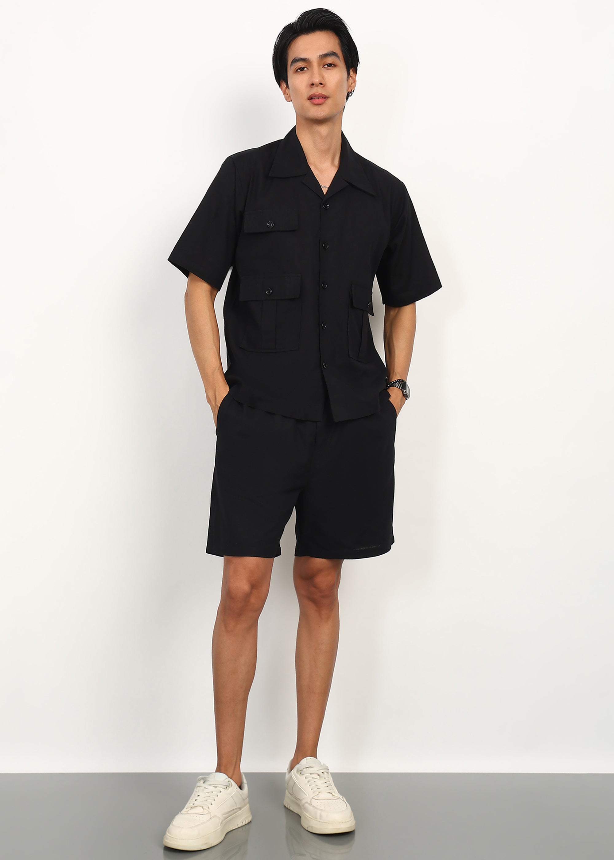 Fabmade Black Utility Co-Ord Set For Men - Distacart
