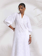 Thumbnail for trueBrowns trueBrown White Cotton Schiffli Kurta Set