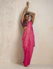 trueBrowns Pink Gold Metallic Ready To Wear Saree - Distacart