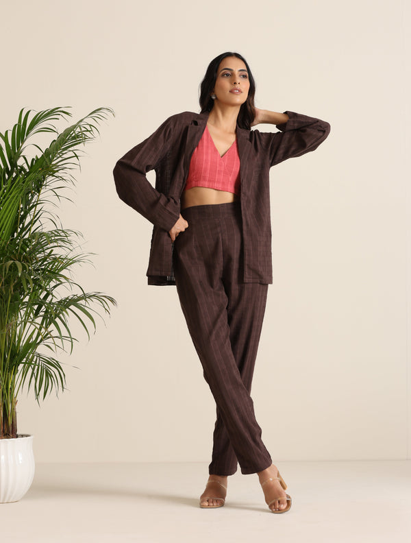 trueBrowns Cola Cotton Dobby Pant Suit Set