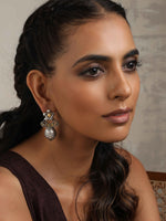 Thumbnail for trueBrowns Silver Tone Oval Drop Earrings - Distacart