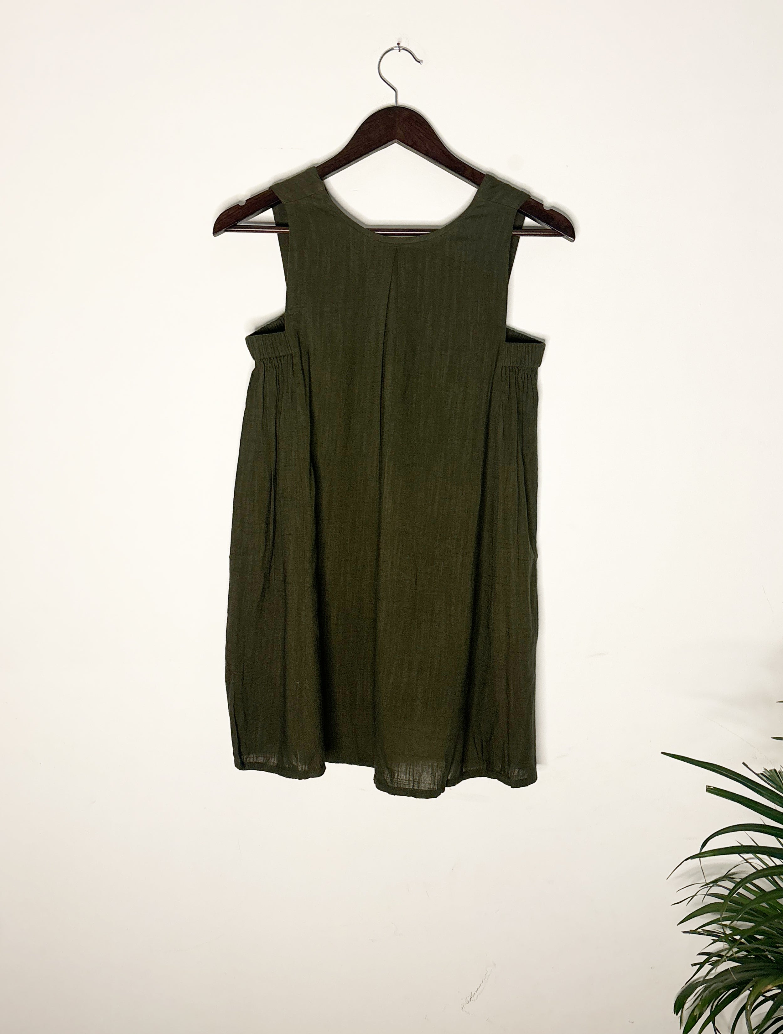 trueBrowns Olive Green Sleeveless Top - Distacart