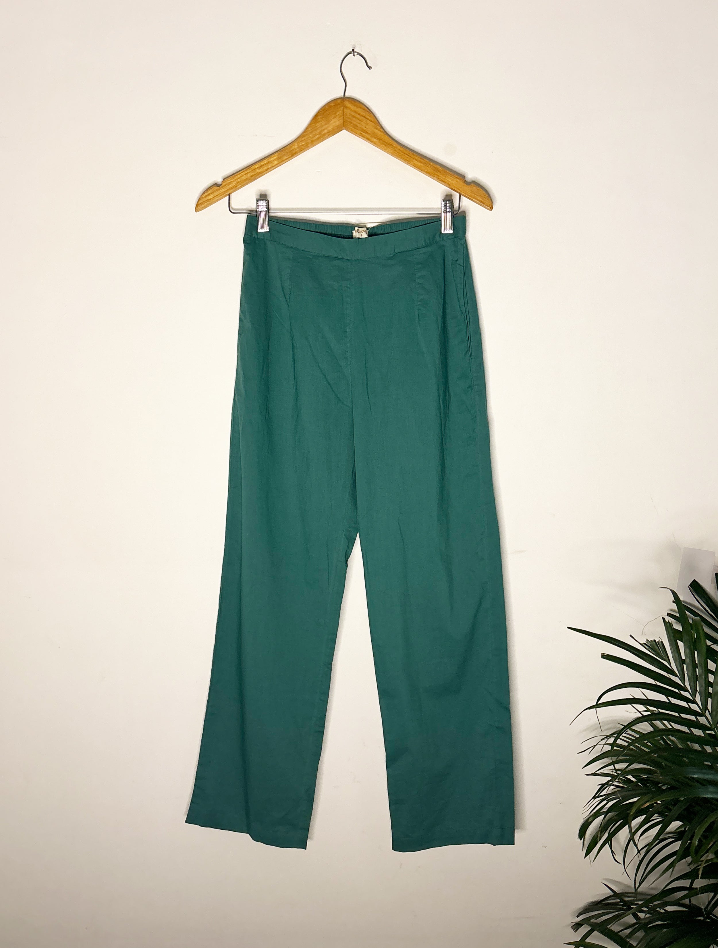 trueBrowns Green Muslin Pant - Distacart