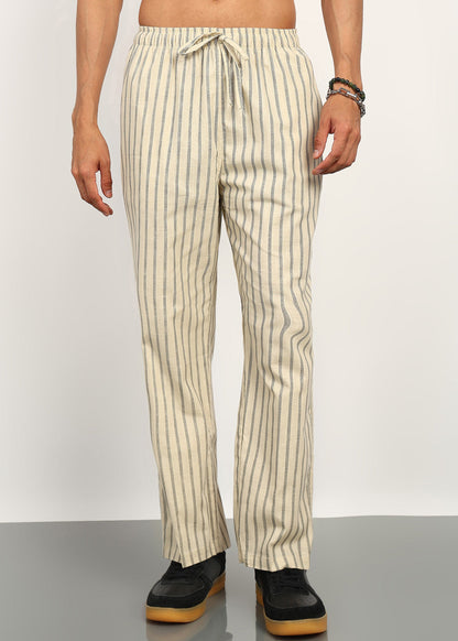 Fabmade Sandline Stripe Linen Trousers - Distacart