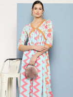 Thumbnail for Ahalyaa Floral Printed Midi Empire Ethnic Dress - Distacart