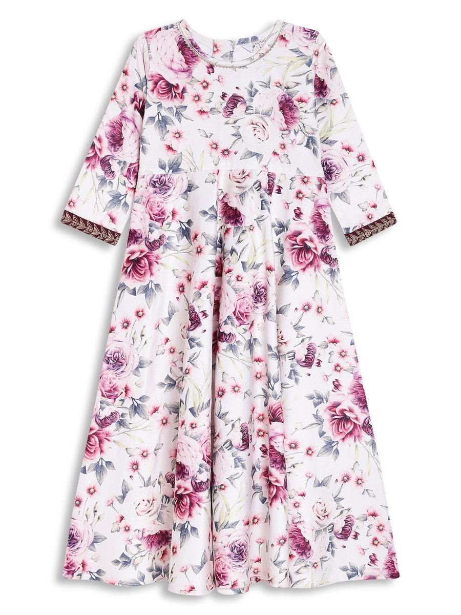 Ahalyaa Girls Printed A-Line Maxi Kids Ethnic Dresses - Distacart