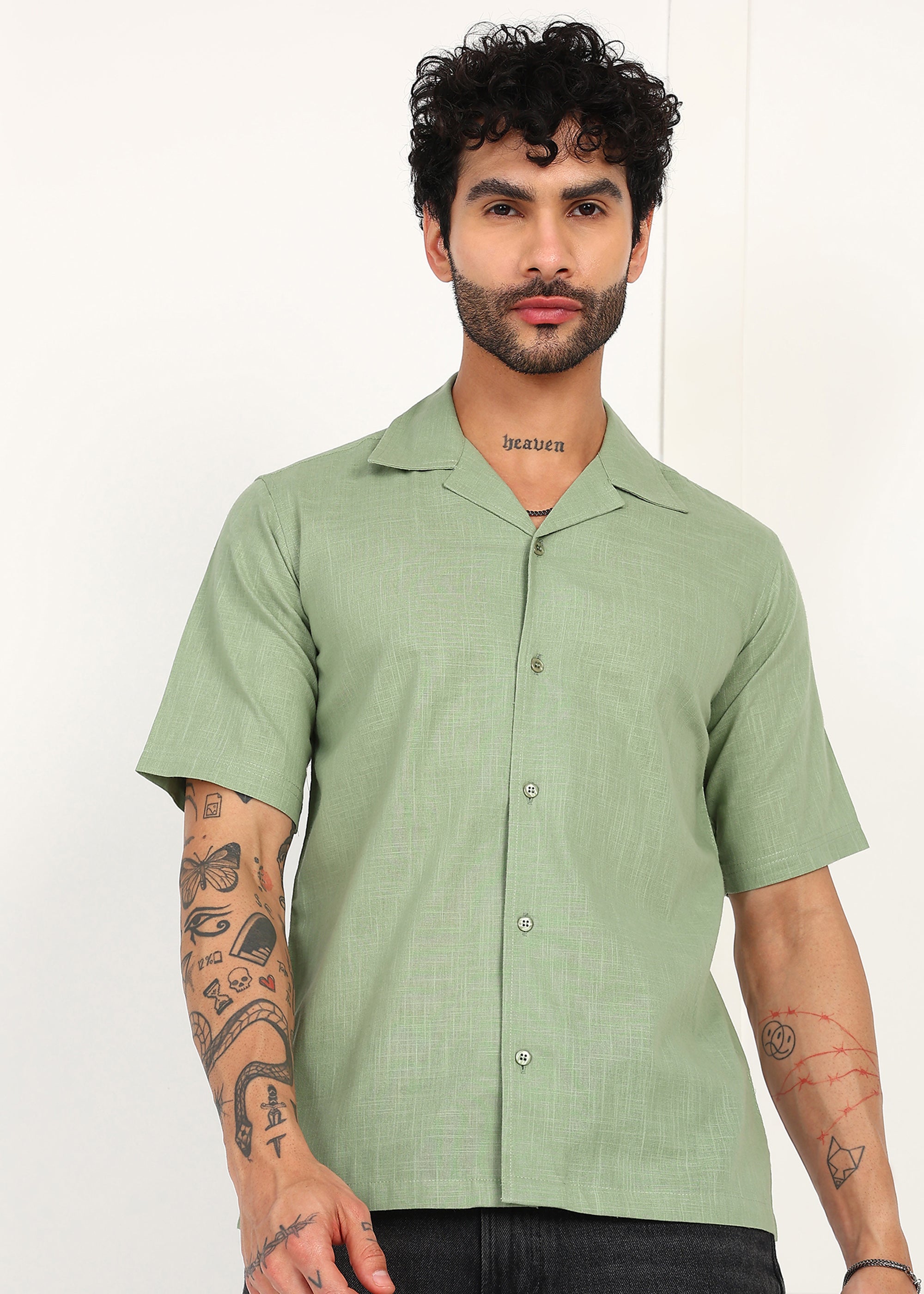 Fabmade Sage Breeze Linen Shirt - Distacart