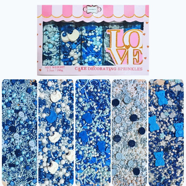 confect boys baby shower sprinkles baby blue sprinkles for cake cupcake decorating pack of 5 baby shower 27