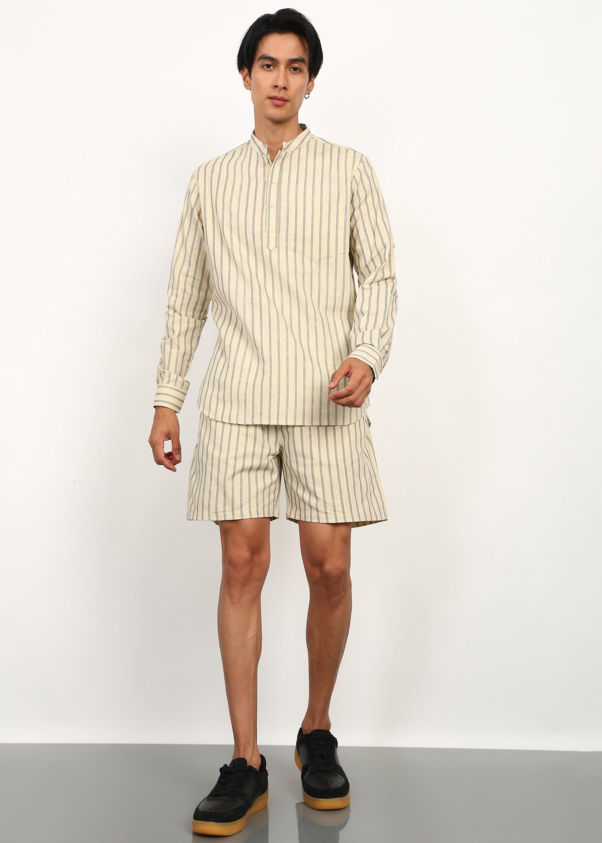 Fabmade Sandline Stripe Linen Co-Ord Set - Distacart