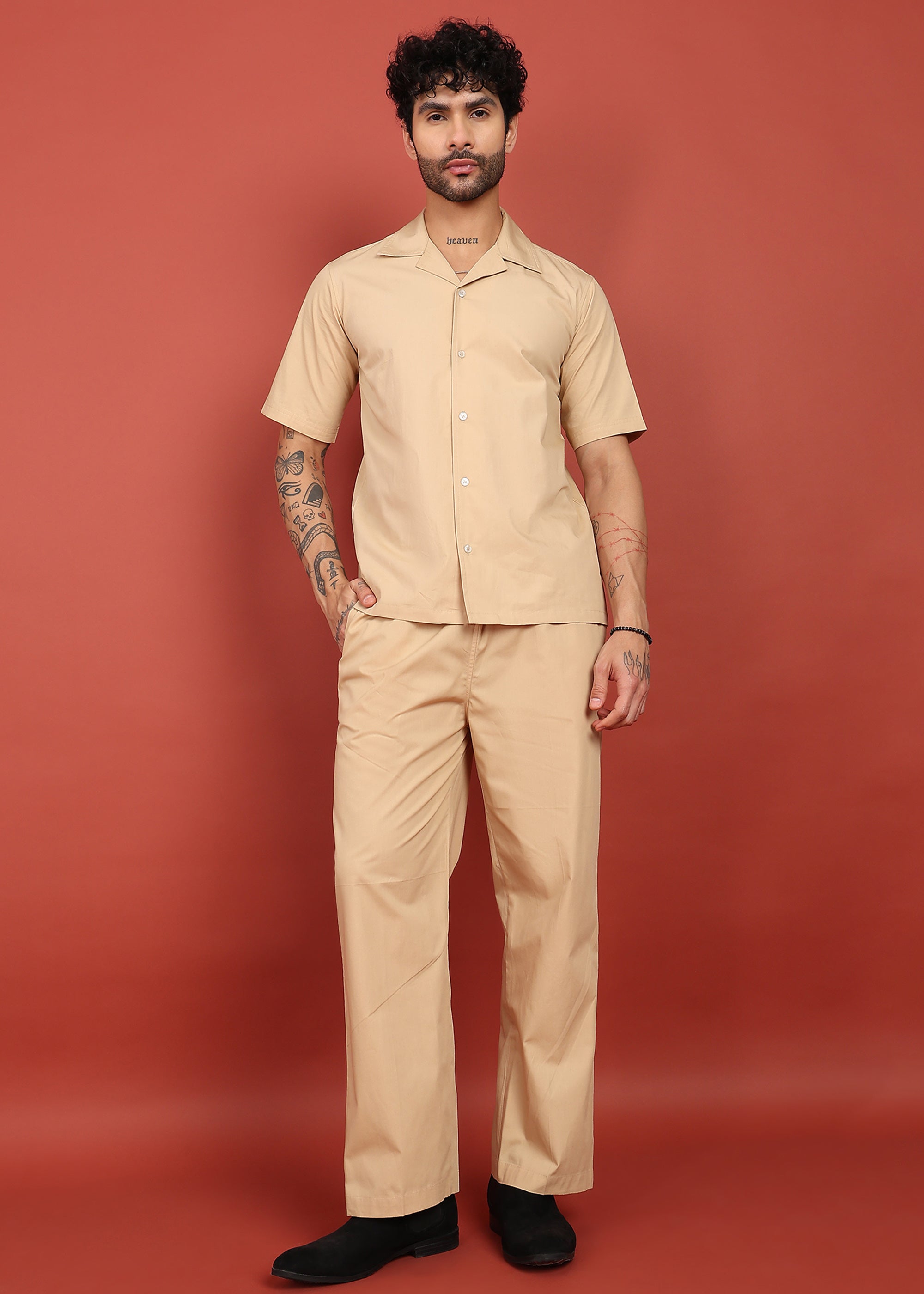 Fabmade Desert Sand Classic Co-Ord Set - Distacart