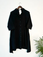 Thumbnail for trueBrowns Black Slub Short Shirt Top