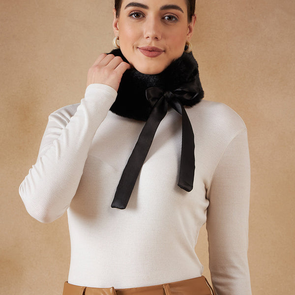 InWeave Black Fur Neckpiece - Distacart