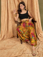 Thumbnail for InWeave Mustard Multi Flower Harem Pant
