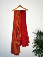 Thumbnail for trueBrowns Rust Metallic Saree