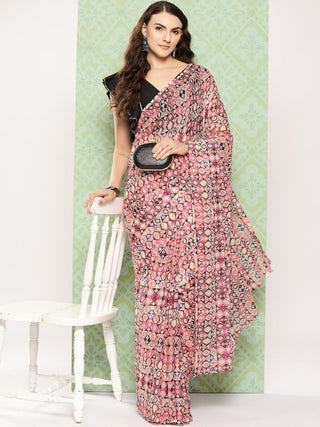 Ahalyaa Poly Chiffon Saree - Distacart