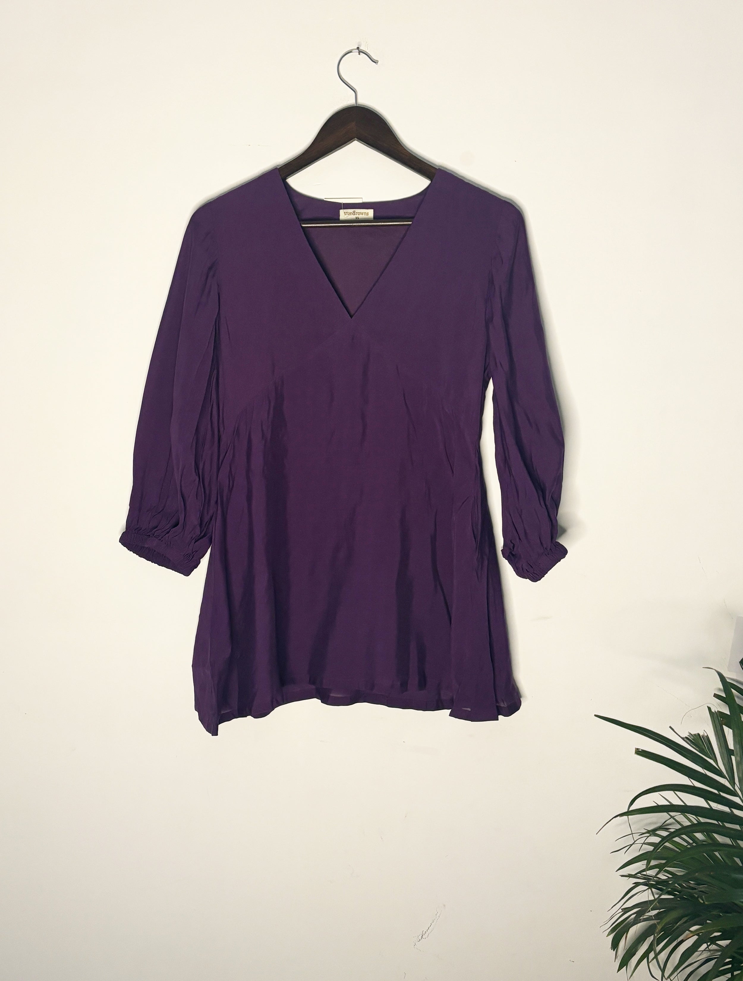 trueBrowns Purple Slub Top - Distacart