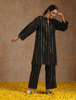 Thumbnail for trueBrowns Black Gold Cotton Relaxed Co-Ord Set - Distacart