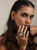 Thumbnail for trueBrowns Silver Tone Dome Ring - Distacart
