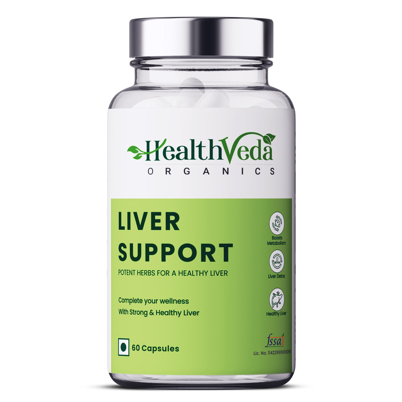Health Veda Organics Plant Based Liver Support Capsules - Distacart
