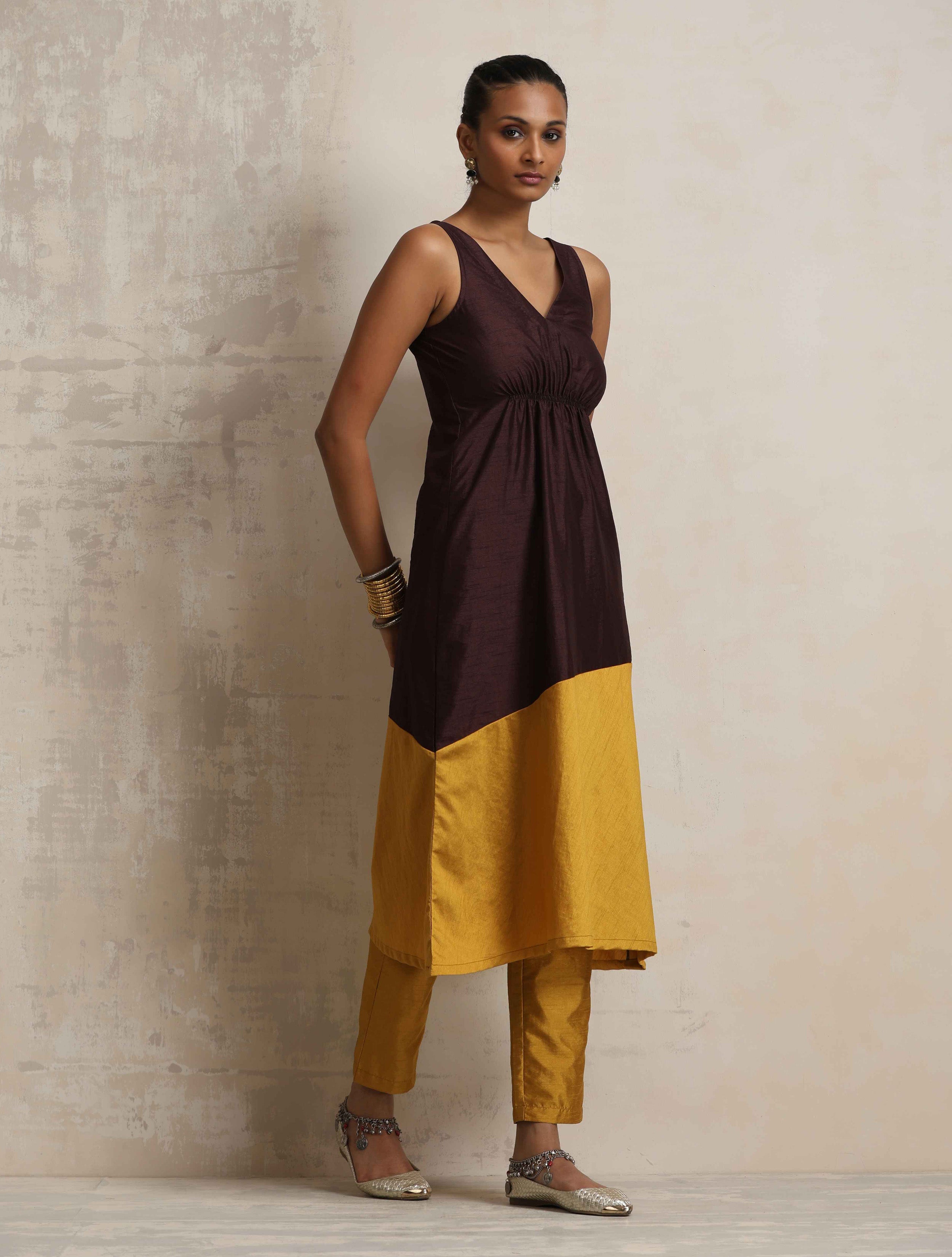 trueBrowns Cola Silk Kurta Set - Distacart