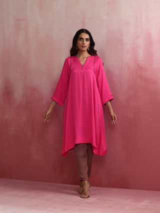 trueBrowns Pink Modal Kimono Kurta Set - Distacart