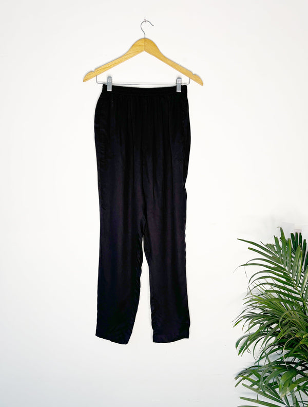 trueBrowns Black Crinkle pant