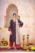 Thumbnail for BulBul Rashmi Printed Navy Kurta Set with Dupatta