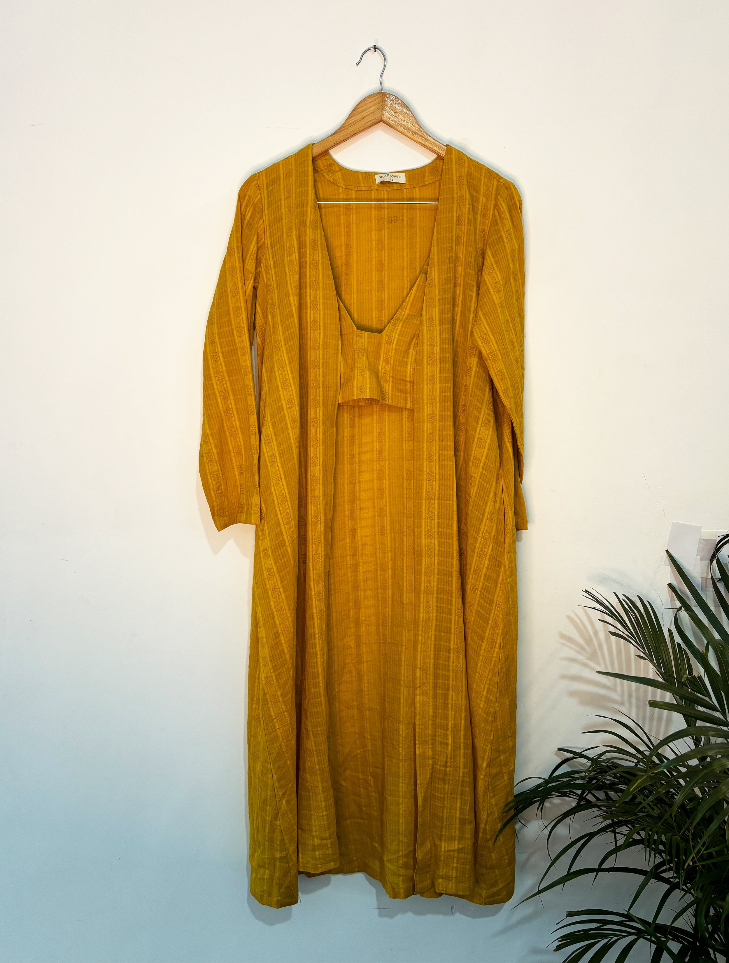 trueBrowns Mustard Jacket Top Pant Set - Distacart