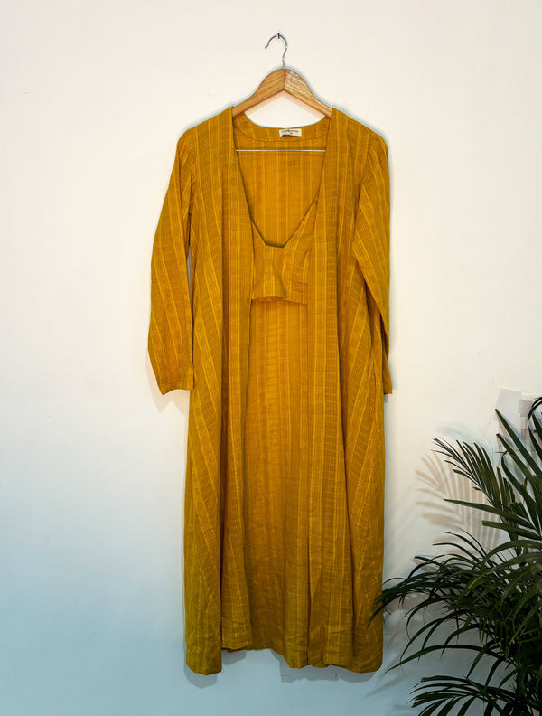 trueBrowns Mustard Jacket Top Pant Set