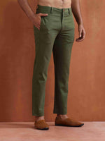 Thumbnail for trueBrowns Men's Olive Green Cotton Twill Pants