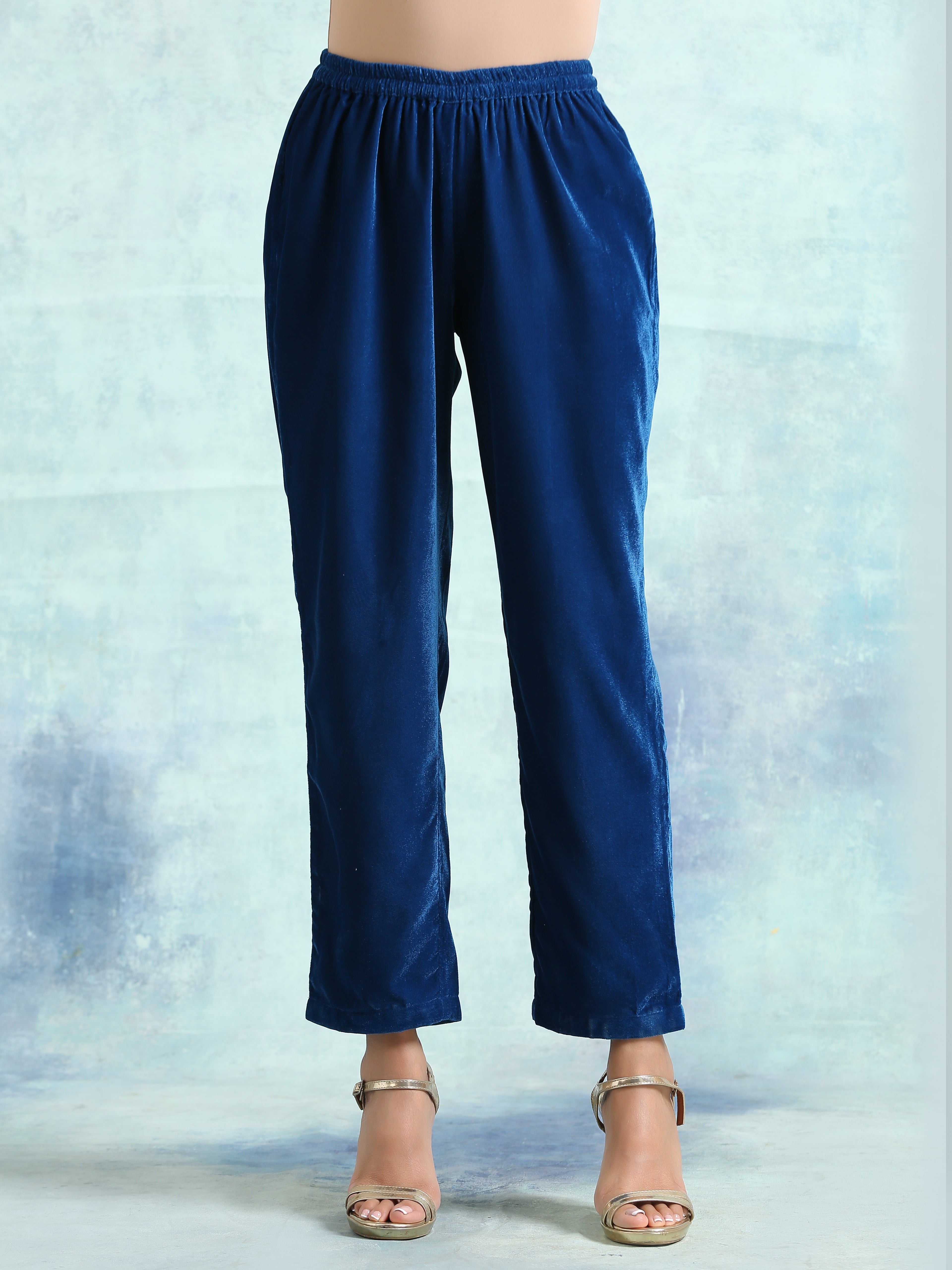 trueBrowns Blue Velvet Pant - Distacart