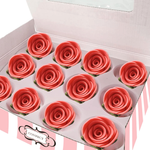 Thumbnail for sugar roses for cake cupcake decoration coral 120 gms