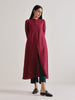 trueBrowns Maroon Placket Kurta Pant Set - Distacart