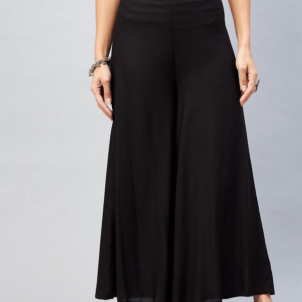 InWeave Solid Black Palazzo - Distacart
