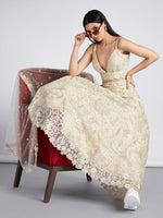 Thumbnail for House of Panchhi Turquoise Blue Georgette Sequins And Thread Embroidery Lehenga Choli & Dupatta - Distacart