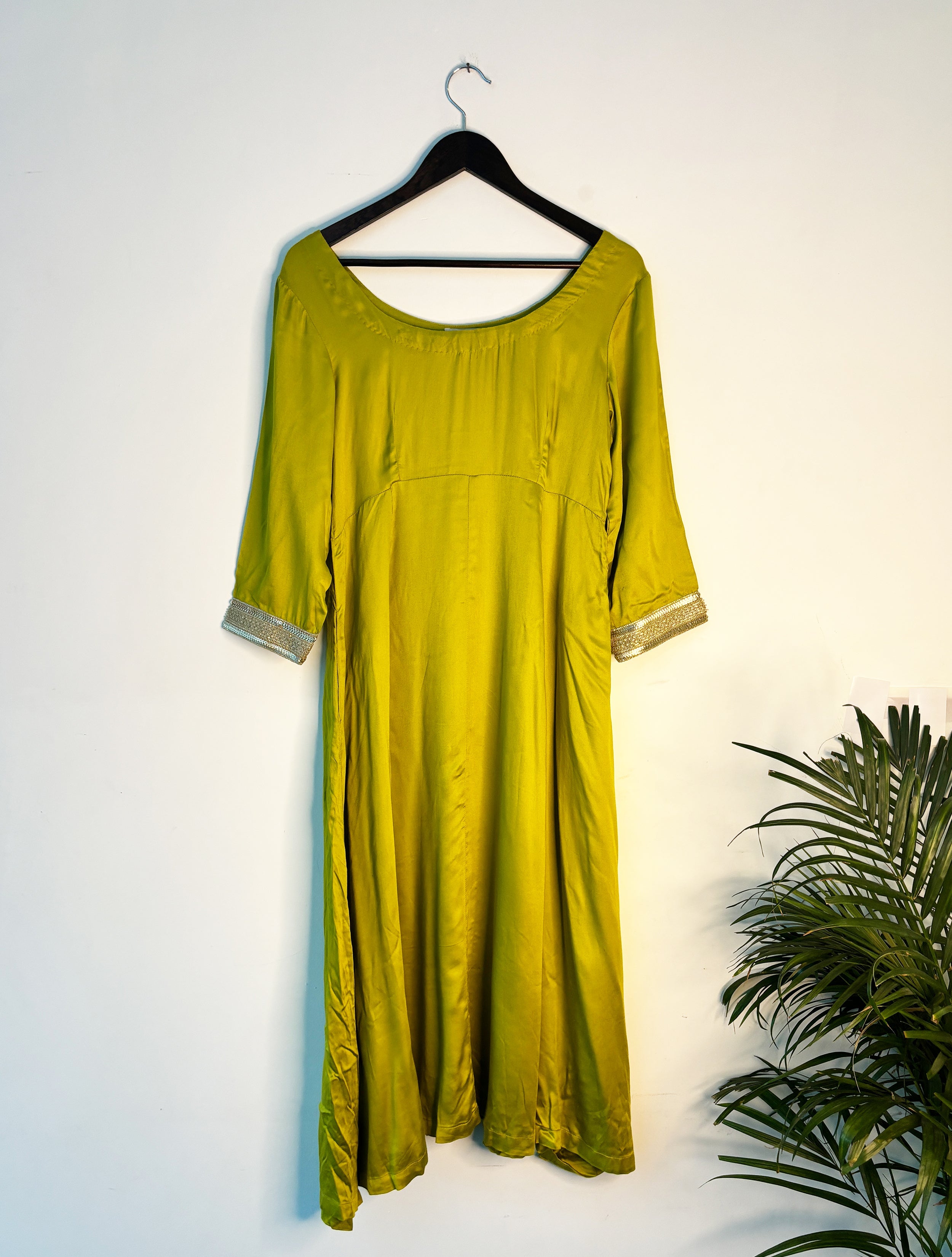 trueBrowns Lime Modal Kurta - Distacart