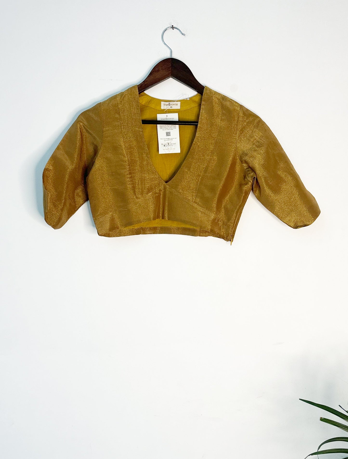 trueBrowns Gold Tissue Blouse - Distacart