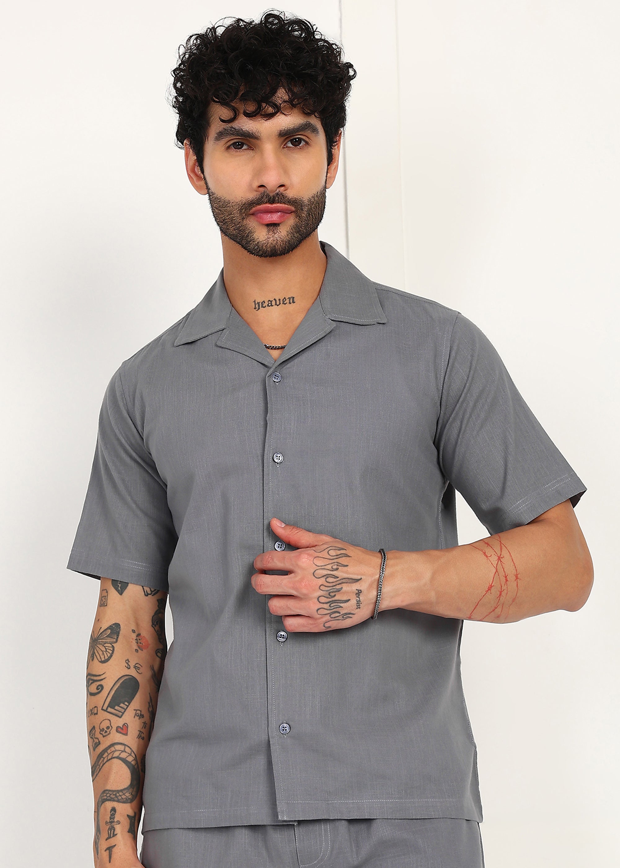 Fabmade Slate Ease Linen Co-Ord Set - Distacart