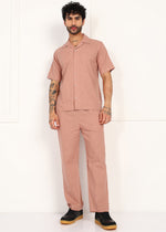 Thumbnail for Fabmade Men’S Peach Linen Co-Ord Set - Distacart