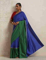 Thumbnail for trueBrowns Blue Silk Ready To Wear Saree