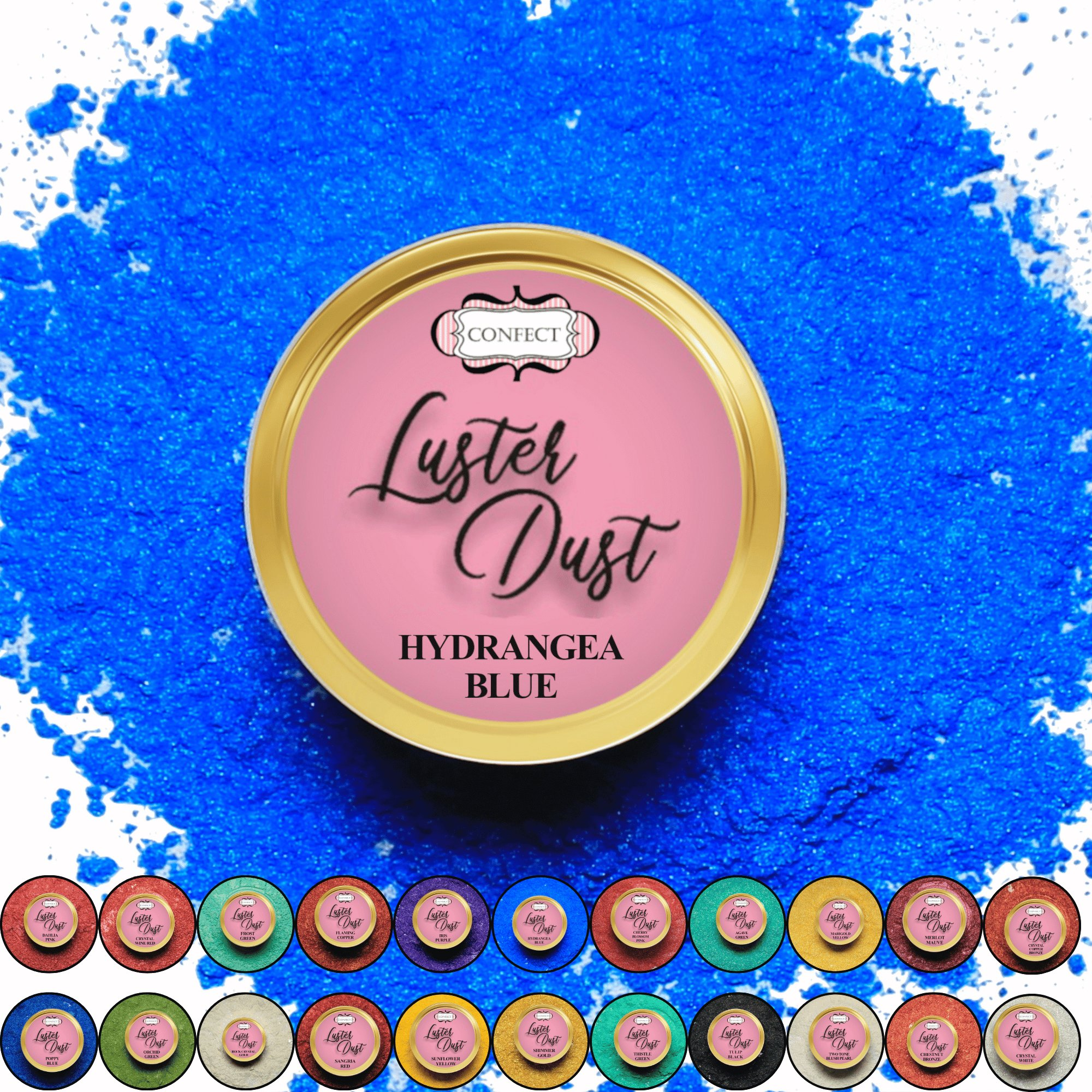 hydrangea blue edible luster dust5 gms