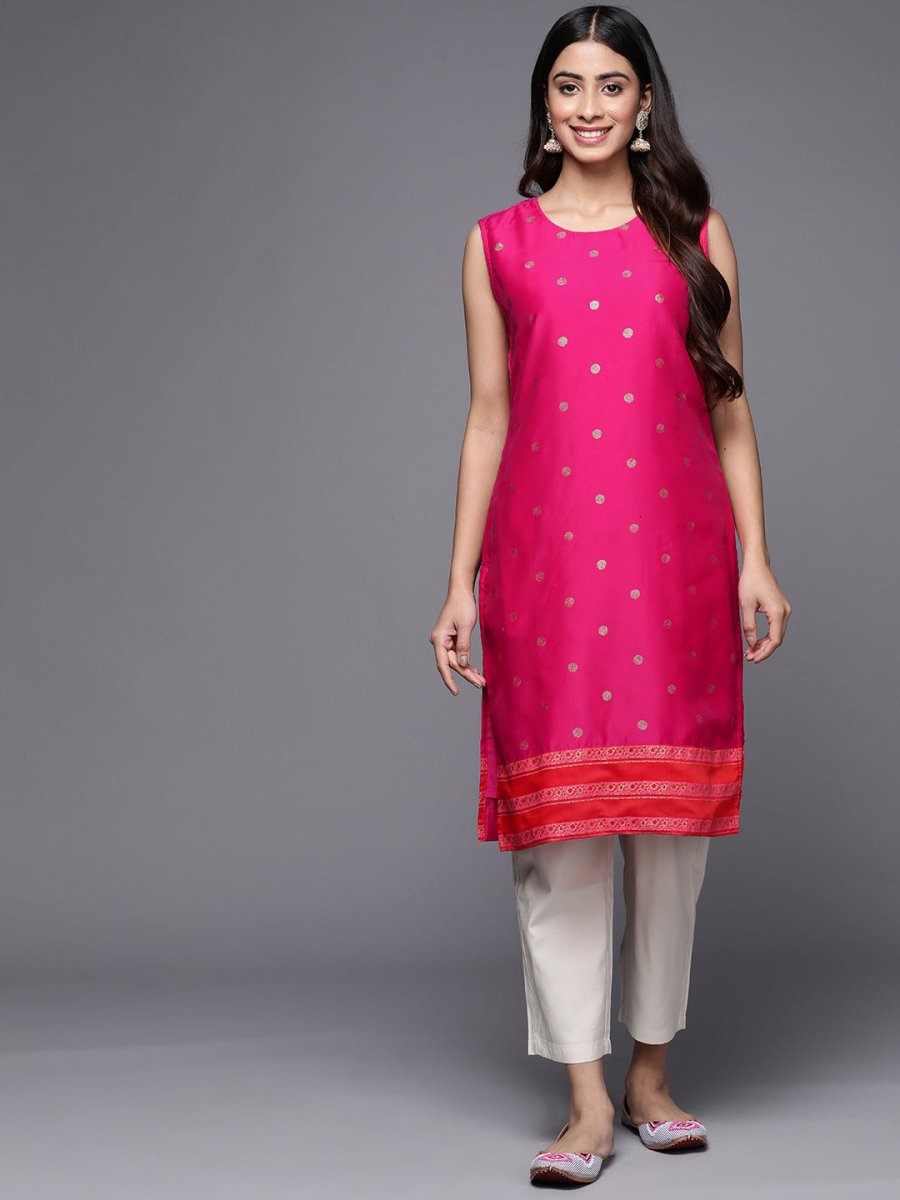 Ahalyaa Women Pink Geometric Printed Kurta - Distacart