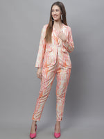 Thumbnail for Jainish Women's WoDigital Printed Crop Top and Jacket Set - Orange - Distacart